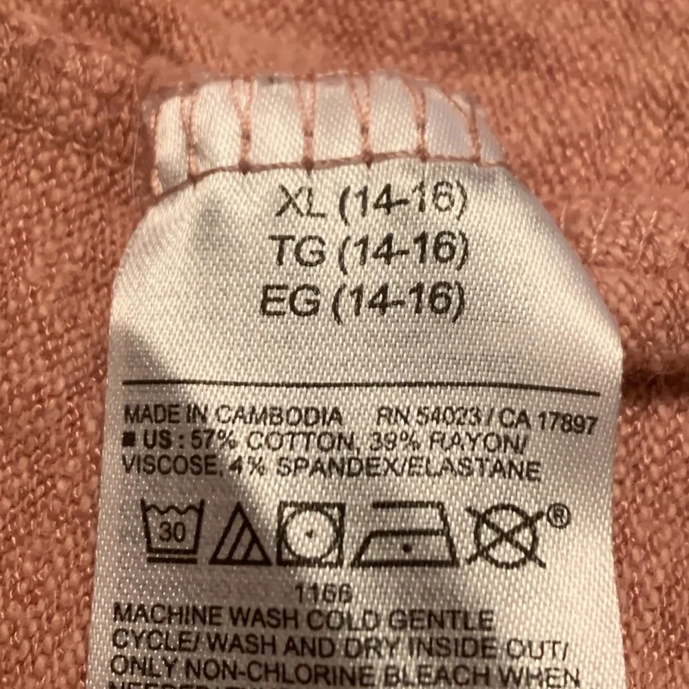 Old Navy Girls Mauve Pink Open Front Cardigan XL 14-16